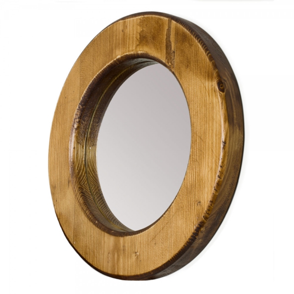 آینه چوبی گرد