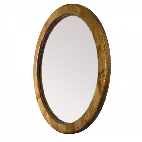 آینه چوبی گرد